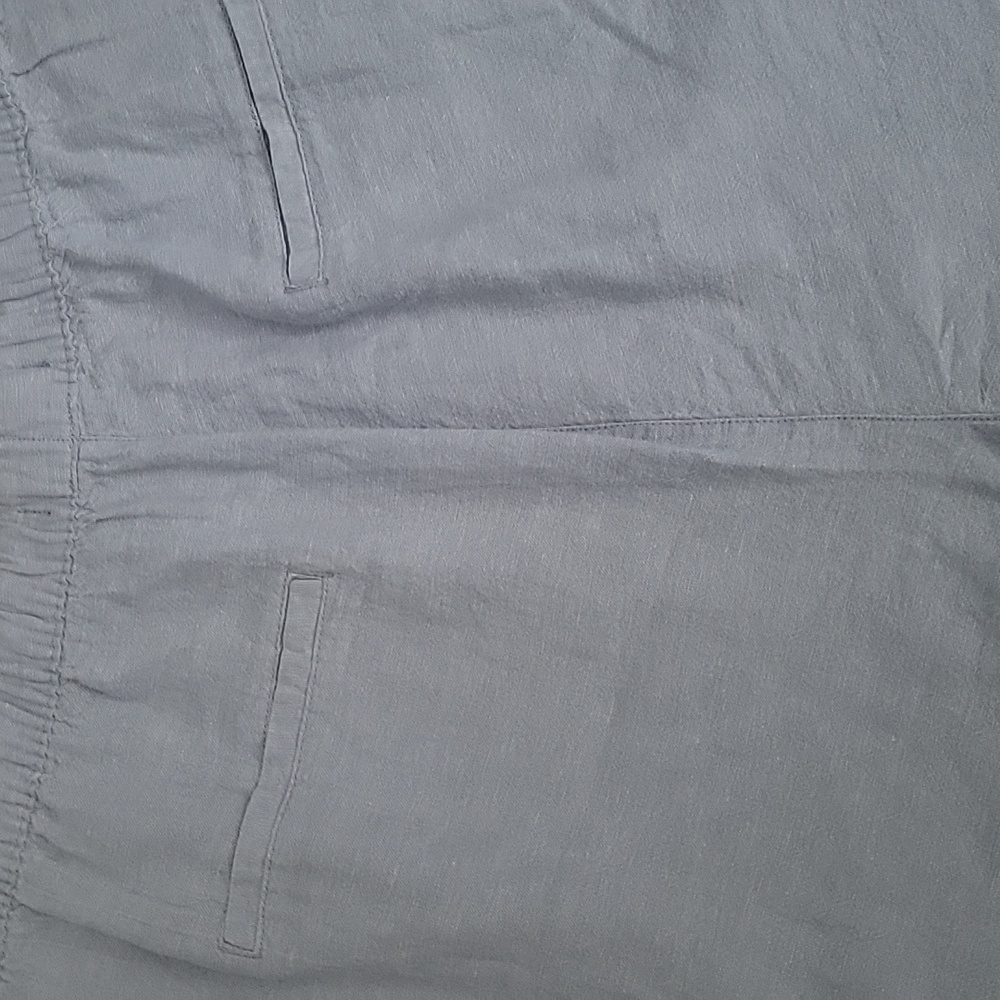 NWT Tahari Light Blue Linen Shorts Drawstring Tie Size Pockets Size 2X - Picture 5 of 8